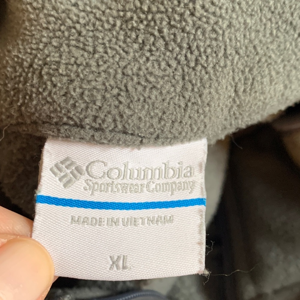 Men’s Columbia XL Charcoal Fleece Half-Zip Pullover - Picture 5 of 6